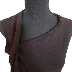 Tahari Women's Sleeveless Asymmetrical Neckline Tank Dress Black XS